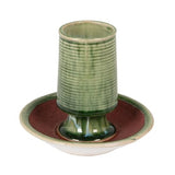 Creative Co-Op Stoneware Match Holder with Striker Plate, Reactive Glaze, Green (Each One Will Vary)