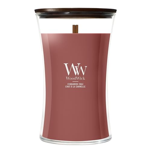 WoodWick Cinnamon Chai Scented Candle, Crackling Wick, 21.5oz