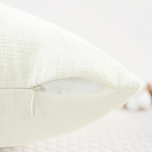 CaliTime Decorative Couch Throw Pillow Covers 26 X 16 Inches Cream