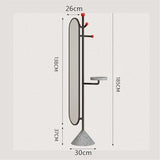 Decorative Bedroom Rotating Full-Length Mirror All-in-one Coat Rack Entryway Storage Floor for Living Room(White)