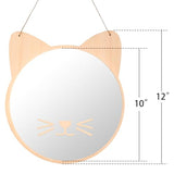 iCAGY Plastic Kids Mirror for Wall - Kids Safety, Hanging, Acrylic, Non-Glass and Unbreakable - Cat Decoration Mirror for Kid's Playroom 10"