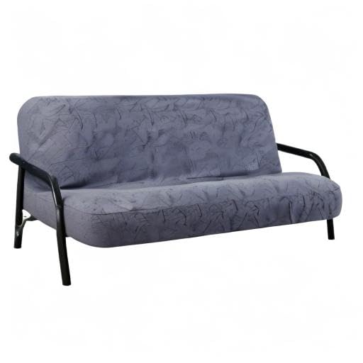 OctoRose Full Size 3 Side Zipper Premium Velvet Rich Opulent Color Bushes - Grey Futon Cover Sofa Daybed Couch Mattress Slipcover (Bush-Grey, Full Size)