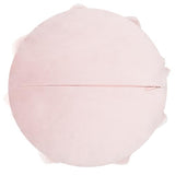 3D Blush Pink Round Flower Throw Pillow Handmade Floral Decorative Pillow with Insert Boho Farmhouse Accent Cushion for Bed Sofa Couch Bedroom Living Room Home Decor 12 Inch