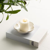 BEUNAIZER Ceramic Pillar Candle Holder Plate, Decorative Candlestick Holder