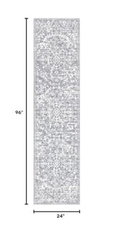 Pauwer Hallway Runner Rug 2x8, Washable Boho Kitchen Runner, Grey White