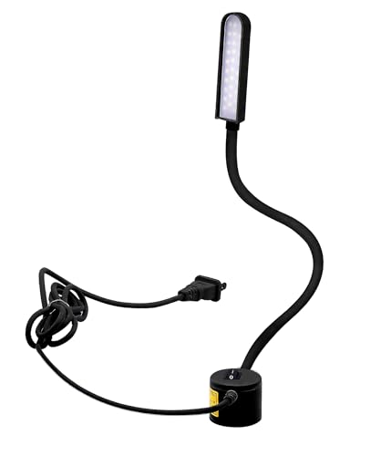 LED Sewing Machine Light,POWKER 30 LED Magnetic Mount Drill Press Light with Flexible Silone Coating Gooseneck for Sewing Machine, Drill Presses, Desks, Music Stands, Craft, Workbenches, Lathes Lamps
