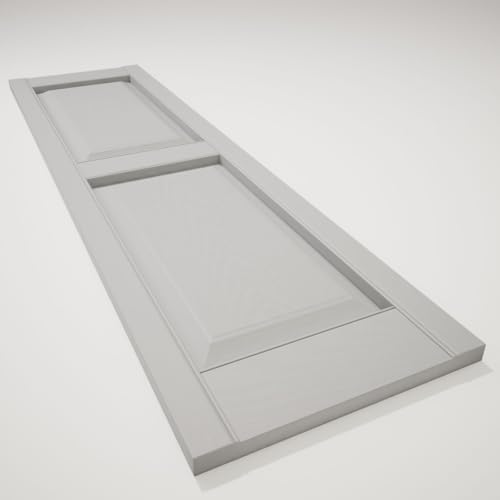 Ekena Millwork Lifetime Vinyl LP2S12X04300PG Standard Two Equal Panel Vinyls, Raised Panel Vinyl Shutters, w/Installation Shutter-Lok's & Matching Screws (Per Pair), 12"W x 43"H, Paintable