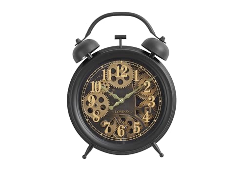 Monarch Specialties I 9014 Clocks, 12" Round, Gear Mechanism, Table Clock, Brown, Transitional