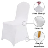 SUPERO Waterproof Spandex Chair Cover 25PCS, Stretch Dining Chair Covers, Polyester Outdoor Chair Covers, Protector Stretch Chair Cover for Party Universal, Banquet, Wedding Event, Hotel(White)