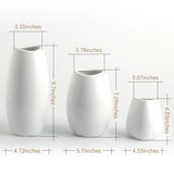 hjn Ceramic Vase Set of 3 White Flower Vase for Home Decor, Modern Decorative Vases for Flowers/Ideal Shelf Decor/Table/Living Room/Kitchen/Office-White