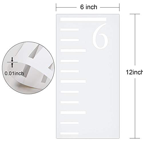 7 Feet Growth Chart Stencil, Kids Height Growth Chart Reusable Ruler Template Painting on Wood, Measuring Kids Height Wall Decor, Rustic Decor for Farmhouse, 7 Pieces