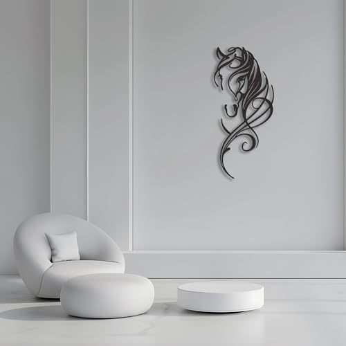 Aimery Metal Horse Wall Decor - Line Art Pictures for Home - Dynamic Sculptures for Bedroom, Bathroom, Living Room