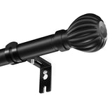Curtain Rods for Windows 20.77 to 92.85 Inches, 1" Diameter Adjustable Black Curtain Rod, Window Treatment Rods with Round Finials, Easy Mount Hardware Included (46.77-96.85 Inches)