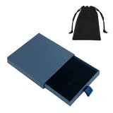 Small Jewelry Gift Box and Velvet Bag, Necklace Bracelet Earring Cardboard Organizer Square Jewellery Gift Box Pendent Storage Case for Birthday Xmas Christmas Wrapping (Blue)