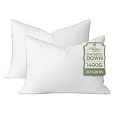 Ashler Home Deco Synthetic Down Pillow Inserts, 20x26 Down Alternative Throw Pillows Insert Sleeping Pillows with 100% Cotton Cover Decorative Pillow Stuffer for Sofa, Couch Bed(Set of 2, White)