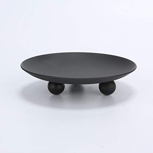 Decorative Iron Plate Candle Holder, Black, Set of 3,Candle Stand for LED & Wax Candles