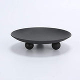 Decorative Iron Plate Candle Holder, Black, Set of 3,Candle Stand for LED & Wax Candles