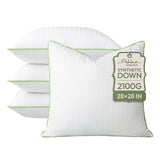 Ashler Home Deco Synthetic Down Pillow Inserts, 28x28 Down Alternative Throw Pillows Insert Sleeping Pillows with 100% Cotton Cover Decorative Pillow Stuffer for Sofa, Couch Bed(Set of 4, White)