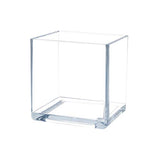 Royal Imports Clear Acrylic Flower Vase Cube – 4"x4" Plastic Square Vase for Flowers – Unbreakable Decorative Centerpiece for Home, Wedding, or Events – Clear Large Look, Modern Design