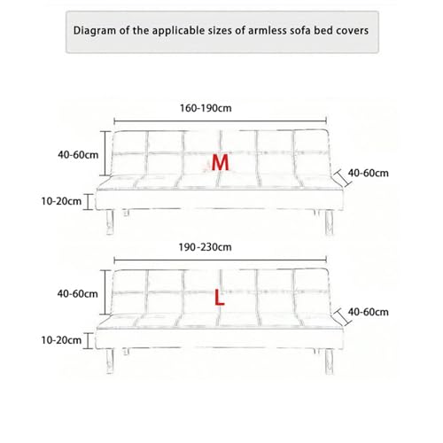 Stretch Futon Cover Futon Mattress Couch Cover for Futon Armless Futon Slipcover Sofa Bed Furniture Protector Covers with Elastic Bottom for Kids, Pets Machine Washable,10,M