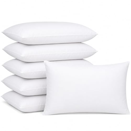 12 x 20 Inch Throw Pillow Inserts – Set of 6 Rectangluar Lumbar Cushions with Polyester Fill for Decorative Pillow Covers
