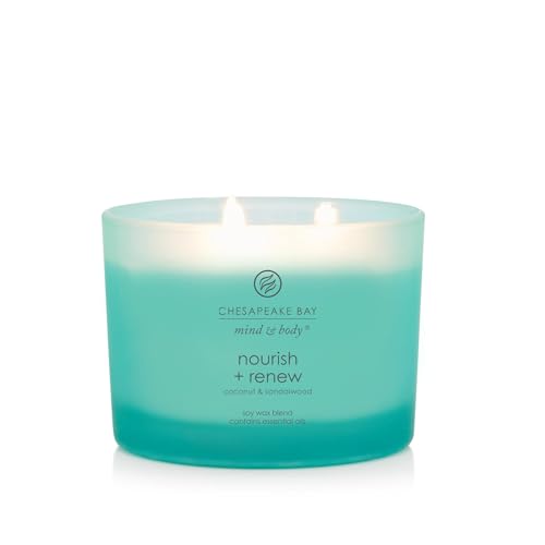 Chesapeake Bay Candle Mind & Body 3-Wick Coffee Table Jar Candle Nourish + Renew (Coconut & Sandalwood)