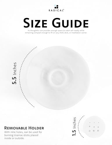 Radicaln Marble Incense Holder 5.5" Inches Handmade White Marbles Ashtray for Home Décor, Ideal Incense Stick Holder, Palo Santo Holder & Incense Holder Marble for Living Room