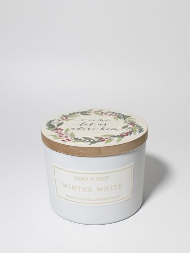 Sand + Fog Scented Candle - Winter White – Additional Scents and Sizes – 100% Cotton Lead-Free Wick - Luxury Air Freshening Jar Candles - Perfect Home Decor – 12oz