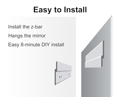 Frameless Bathroom Mirror for Wall, Rectangle Beveled Edge Mirror for Over Sink, Tempered Glass, Shatterproof, Hangs Horizontally or Vertically for Living Room, Entryway, Restroom, 24" x 16"