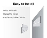 Frameless Bathroom Mirror for Wall, Rectangle Beveled Edge Mirror for Over Sink, Tempered Glass, Shatterproof, Hangs Horizontally or Vertically for Living Room, Entryway, Restroom, 24" x 16"