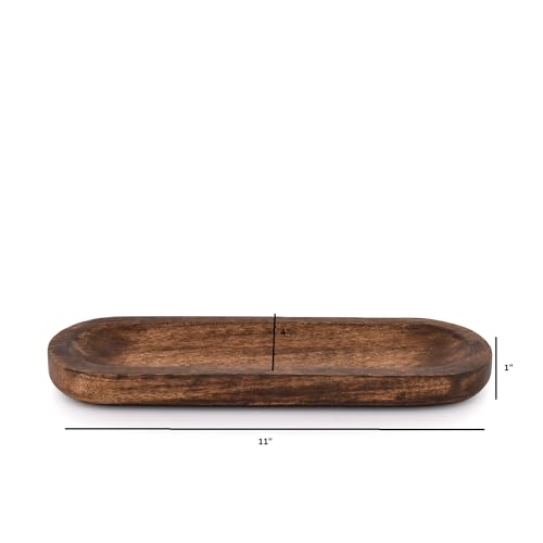Kaizen Casa Incense Burner Stick Holder Ash Catcher Wooden Handmade Modern Gift Wood Home Decor Size (11" X 4" X 1")