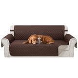 Reversible Couch Cover for 3 Cushion Couch Sofa Cover Washable for Pet Friendly with Elastic Straps Water Repellent(Sofa, Chocolate/Beige)