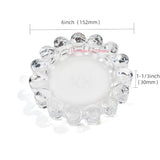 khtumeware Large Chic Clear Bubble Glass Candle Dish – Modern Clear Glass Candle Holder for Tealights & Diffusers, Decorative Tray for Home & Tabletop Decor（1 Pack）