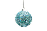 2.36"/60mm shatterproof Christmas Ball Ornaments Tree Decoration Baubles Set of 24 Counts (Sparkly Teal Blue 2.36")
