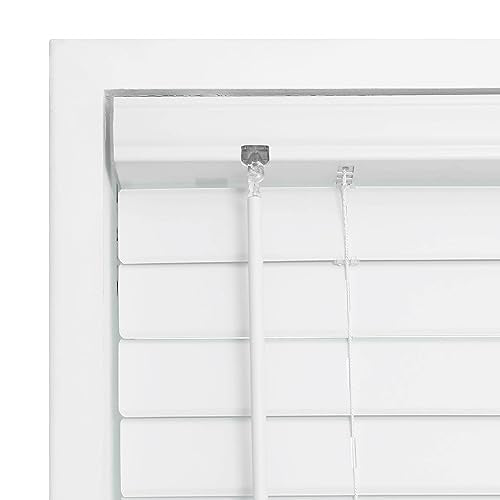 DEZ FURNISHINGS 2" Cordless Flat Slat Venetian Blind, 46" W x 48" H, White