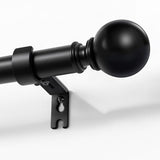 Joydeco Black Curtain Rods for Windows 32 to 120 inches, 1 inch Diameter Heavy Duty Adjustable Curtain Rods for Bedroom, Sliding Glass Doors, Patio