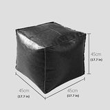 Pouf Artificial Leather Pouf Square Poufs Small Ottoman Stool Footstools Bean Bfloor Cushion Ottoman Poufs Sofa Stool (Red)/Black