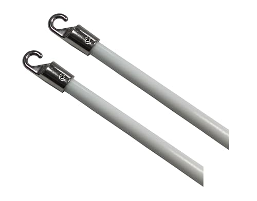 2Pcs Blinds Wand 12Inch Long White Vertical Window Blind Tilt Wand Fiberglass Blind Wand Replacement Parts with Hook and Handle for Windows Curtain Door