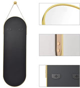OGCAU 48'' x 16'' Full Length Mirror Wall-Mounted, Full Body Hanging Mirror for Wall and Door in Bedroom, Living Room, Oval with Straps, Hanging with Aluminum Alloy Frame (Oval Gold)