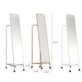 Standing Mirrors Full-Length Dressing Mirror, Floor-Standing Household Coat Rack, Multi-Functional Clothes Rack, Mobile Fitting Mirror(Gold)