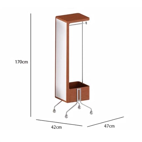 Full-Length Mirror Household Floor-Standing Full-Length Mirror Multi-Functional Storage Coat Rack Bedroom Movable Dressing Mirror Full Length Floor Mirro (B)