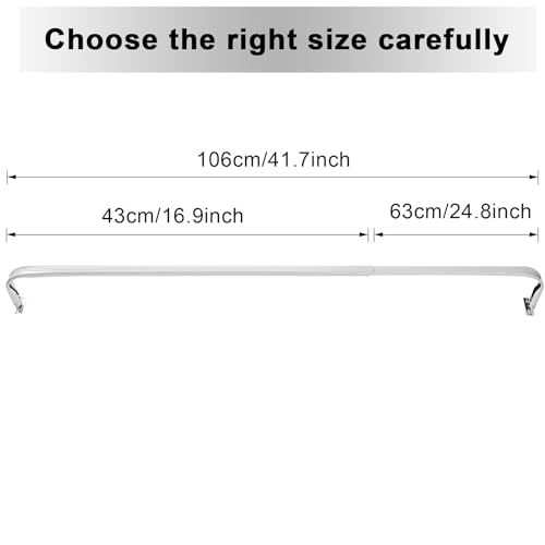 Wesiti 4 Packs Curtain Single Rods Bulk for Windows Adjustable Tension Rod for Door Kitchen Valance Sash Curtains, Bracket and Hardware Included(25-42 Inch,White)