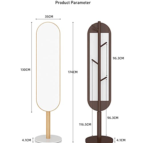 Mirror Full-Length Mirror Coat Hanger One-Piece Vertical Rotating Home Bedroom Fitting Floor Mirror Ins Wind Brass