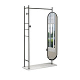 Decorative Marble Floor-Length Full-Length Mirror Coat Rack for Bedroom Multi-Functional Dressing for Living Room(White)