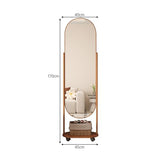 FKEE55UED Floor Movable Pegboard Dressing Mirror Coat Rack Household Rotating Full-Length and Hat Mirror