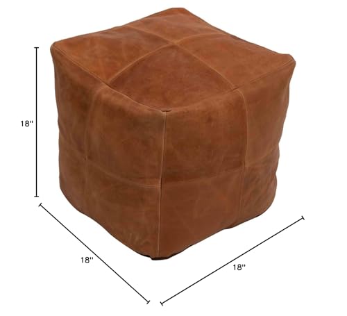 RAJERIYA Experience The Perfect Blend of Rustic Charm and Modern Luxury with Our Handcrafted Genuine Leather Pouf and Matching Pillow Set.