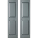 12 in. W x 47 in. H Builders Edge, TailorMade Two Equal Panels, Raised Panel Shutters, Includes Matching Installation Spikes (Per Pair), 419 - Storm Cloud