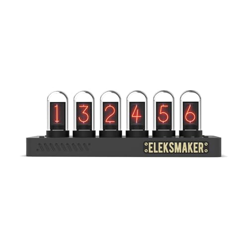 EleksMaker EleksTube IPS PRO GEN4 – 6 IPS LCD Nixie Tube Clock with WiFi Sync, Web Control, 9 Display Modes, CNC Aluminum RGB Desktop Timepiece