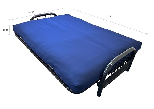 D&D Futon Furniture Futon Covers, Mattress Slipcovers, Polyester Poplin (Navy Blue, Full 6x54x75)