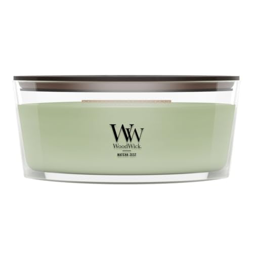 WoodWick Matcha Zest Scented Candle, Crackling Wick, 16oz